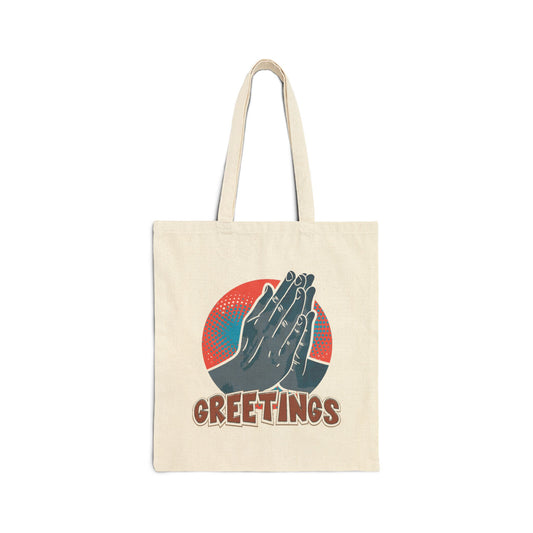 Grateful Greetings Cotton Canvas Tote Bag