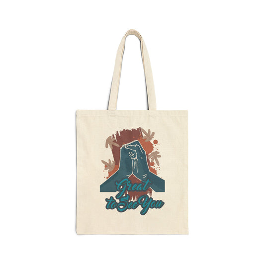 Cotton Canvas Tote Bag with Inspirational Quote
