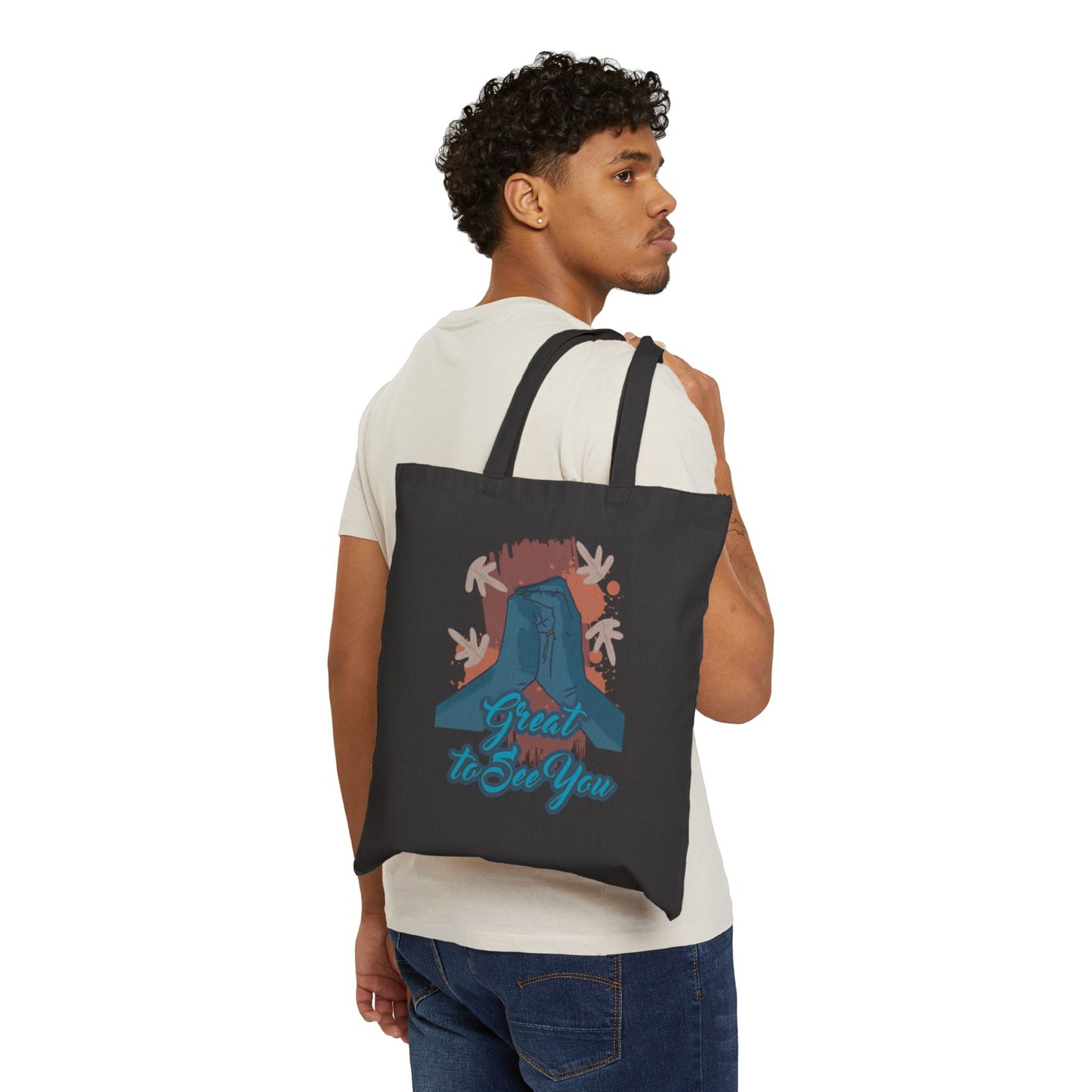 Cotton Canvas Tote Bag with Inspirational Quote