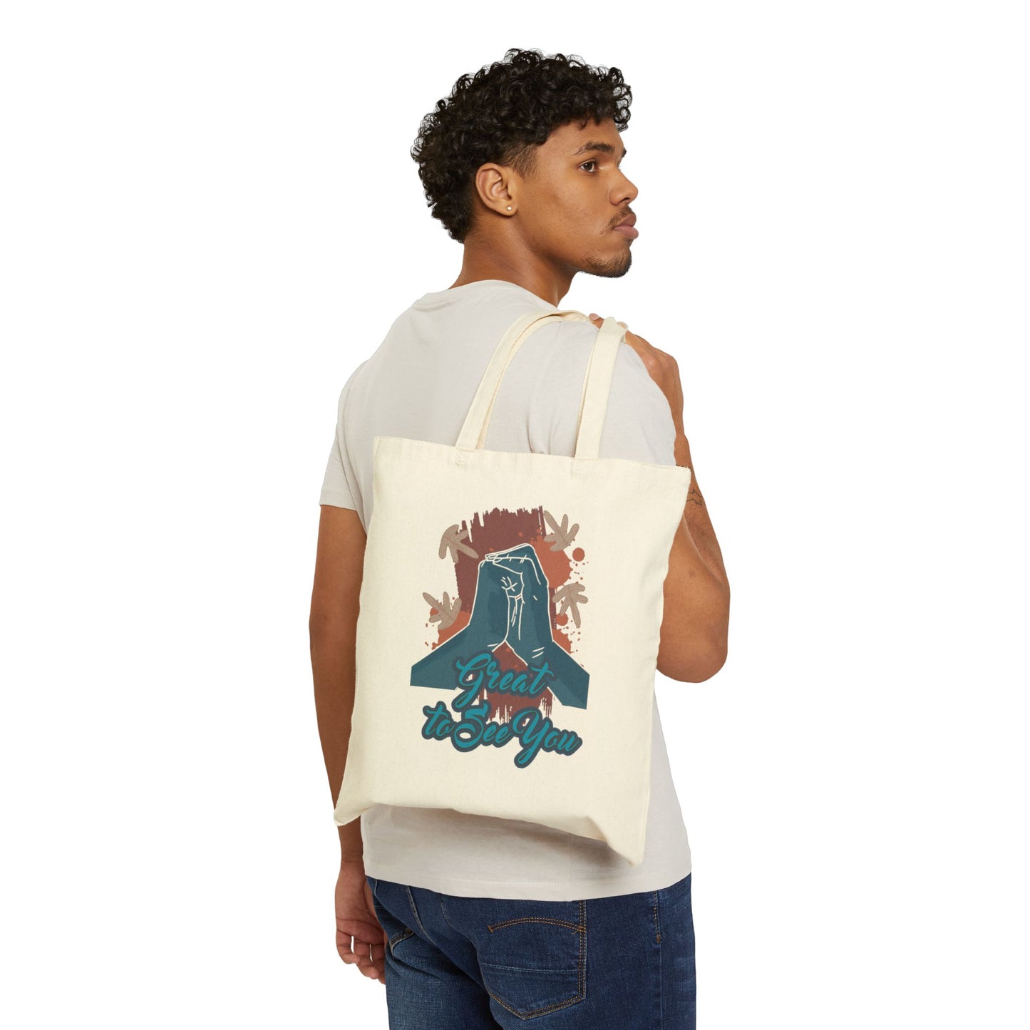 Cotton Canvas Tote Bag with Inspirational Quote
